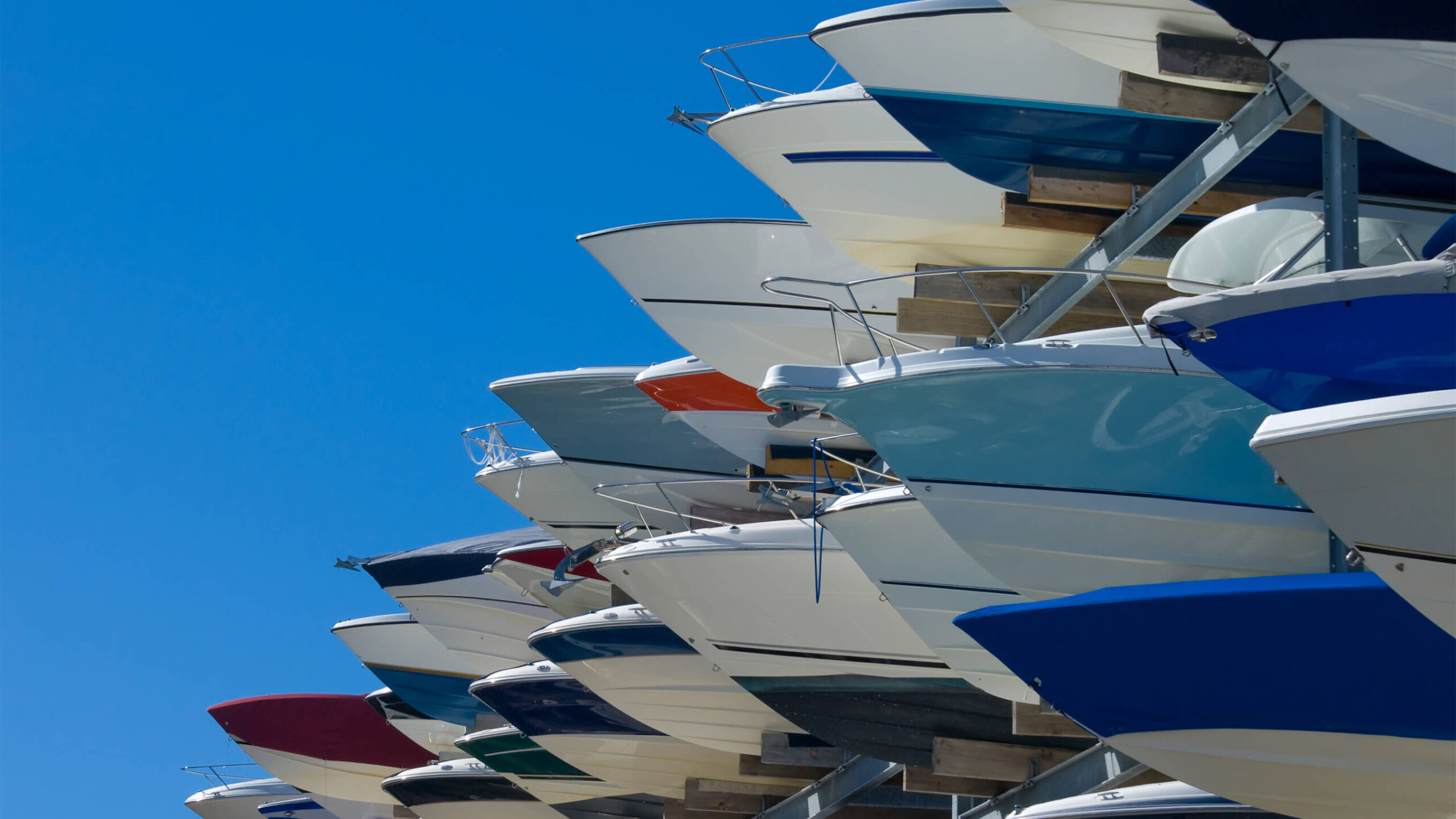 Storage rows of boats